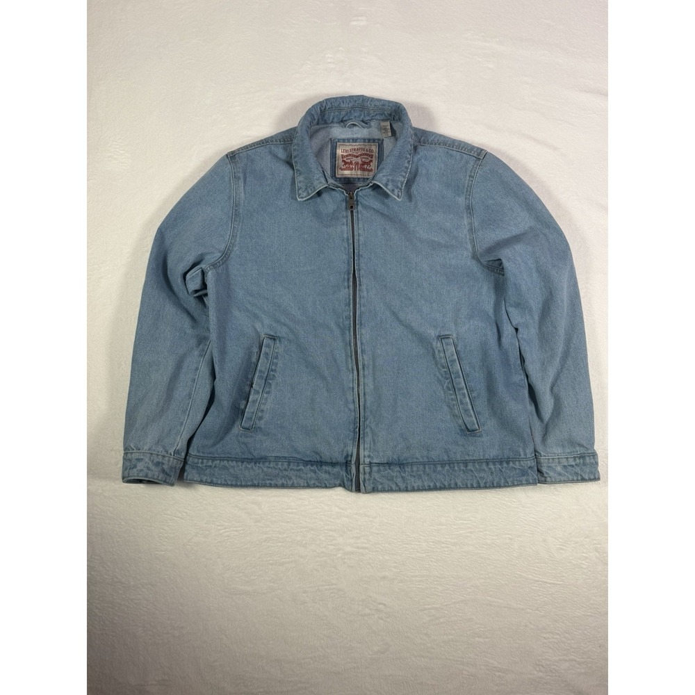 pls Levi's Denim Zip Jacket XL Light Wash Trucker Workwear Coat
